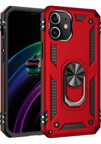 Apple Uyumlu iPhone 12 Kılıf Zore Vega Kapak Kırmızı