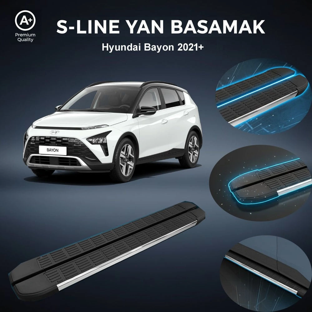 Hyundai Bayon S-line Premium Krom Yan Basamak 2021 Sonrası