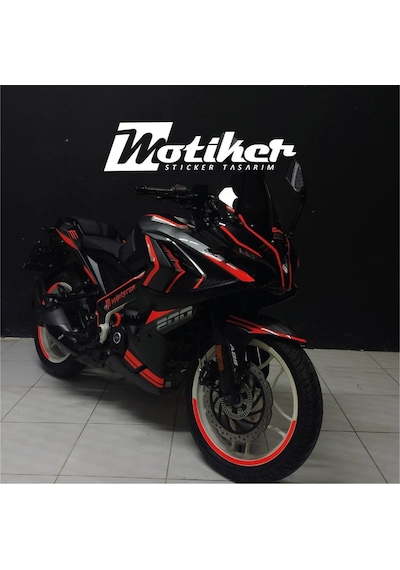 Bajaj Rs200 Neon Turuncu Sticker Etiket Full Takım Modeli
