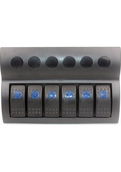 Bfy 6'Lı Switch Mavi Işıklı Ve Otomatik Sigortalı Panel Mavi
