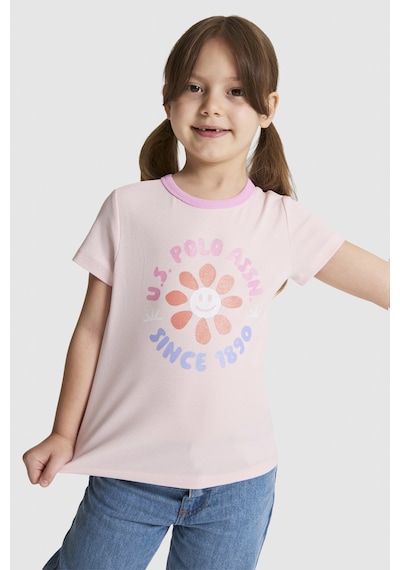 U.S. Polo Assn. Kız Çocuk Açık Pembe Tişört 50325635-vr078 Acık Pembe