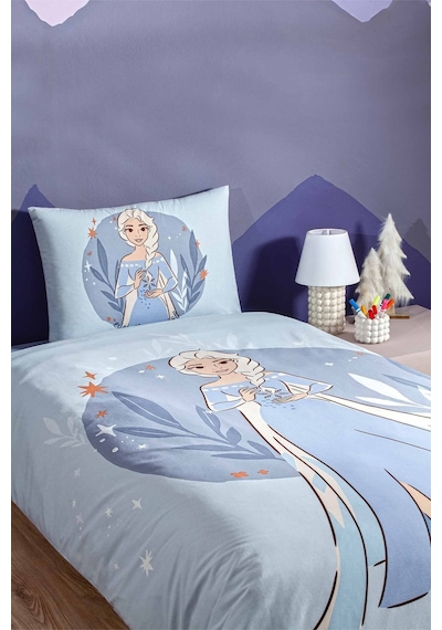 Frozen Ice Queen Tek Kişilik Disney Lisanslı Lastikli Çocuk Nevresim Takımı İndigo