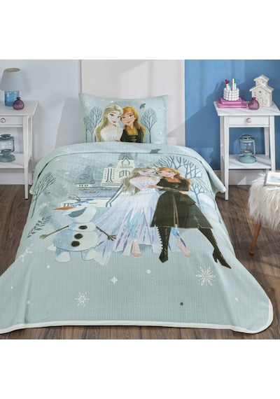 Taç Lisanslı Disney Frozen Hug Pamuk Tek Kişilik Pike Takımı 000000001000051390 Çok Renkli