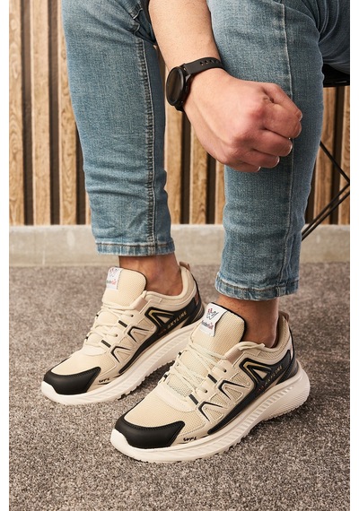 Günlük Erkek Sneaker Fileli Bağcıklı Tırtık Kalın Taban Bilek Destek Dikiş Hafif Spor Ayakkabı 4281 Bej-siyah-taba Günlük Erkek Sneaker Fileli Bağcıklı Tırtık Kalın Taban Bilek Destek Dikiş Hafif Spor Ayakkabı 4281 Bej-siyah-taba