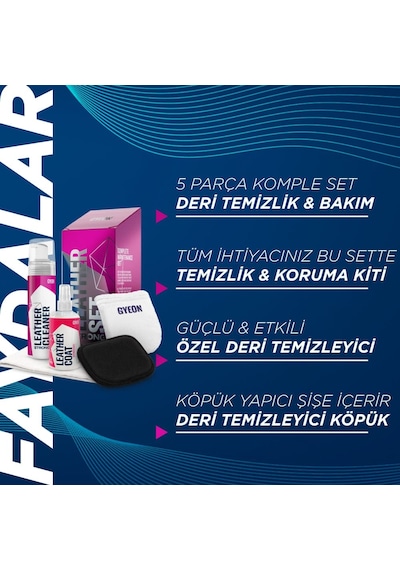 Gyeon Q²m Leatherset Strong Güçlü Deri Temizlik Ve Bakım Seti 5