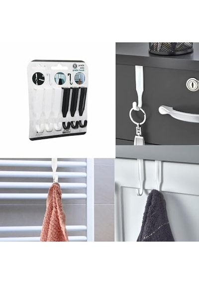 12 Adet Çok Amaçlı Askı Kapı Arkası, Dolap, Çekmece Ve Havlupan Uyumlu, Mutfak Ve Banyo İçin Pratik Plastik Diğer