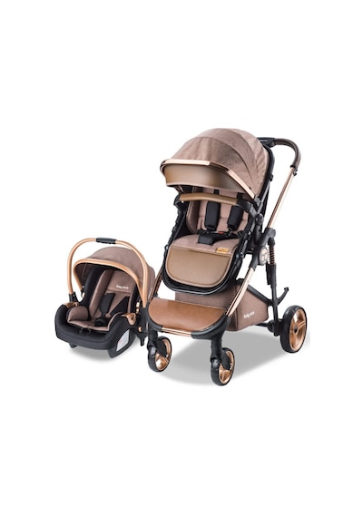 Baby Care Bebek Arabası - Bc 440 Colarado Chrome - Travel Oto Koltuklu Krom Bebek Arabası - Kahve