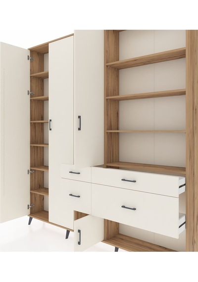 Arges Dolap 14 Raflı 4 Çekmeceli 4 Kapaklı 220x30x243 Çam-aytaşı/aytaşı Aytası/aytası Arges Dolap 14 Raflı 4 Çekmeceli 4 Kapaklı 220x30x243 Çam-aytaşı/aytaşı Aytası/aytası