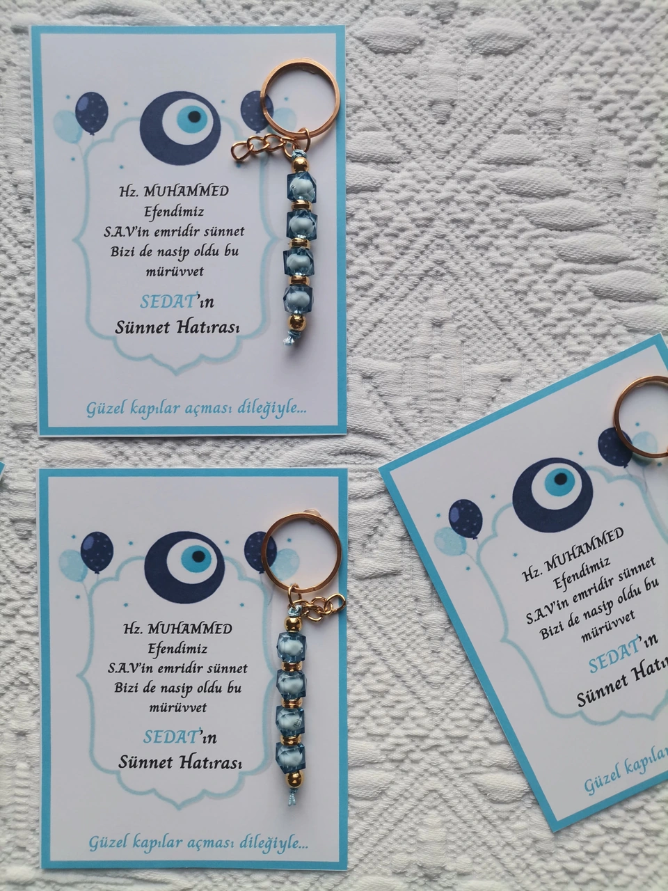 64 Adet Kişiye Özel Hz Muhammed S.a.v'in Emridir Yazılı Sünnet Hatırası Hediyelik Anahtarlık
