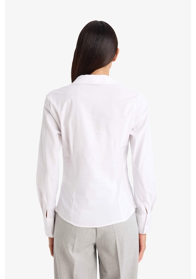 Defacto Regular Fit Basic Düz Bengalin Beyaz Kadın Gömlek I5278az/wt36 Beyaz