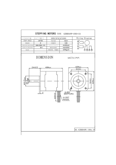 Jss 0.47 Nm Torklu Nema 17 Step Motor