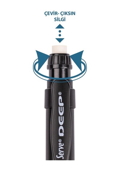 Serve Deep Versatil Uçlu Kalem 0.7mm - Metalik Siyah