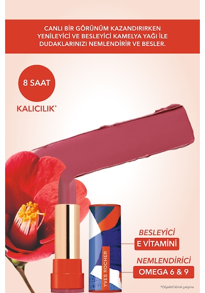Yves Rocher 8 Saat Etkili Yoğun Renkli Mat Ruj-03. Pembe Mercan-3.8 G-83535 03 Pembe Mercan