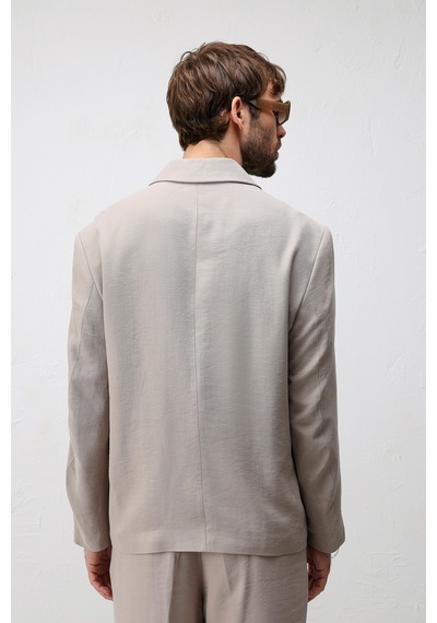 Antioch Modal Karışımlı Relaxed Fit Erkek Blazer Ceket Bej