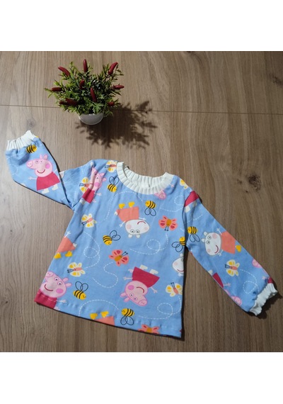 Peppa Pig Figürlü Desenli Çocuk Takımı Açik Mavi