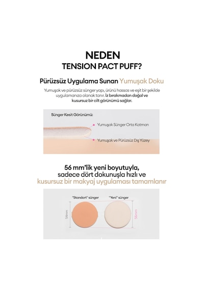 İnce Ve Eşit Uygulama Sağlayan Makyaj Süngeri Tension Pact Puff Fitting