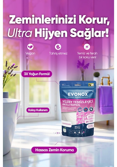Clean Yüzey Temizleyici Akıllı Kapsül Lavanta Kokulu Tekli