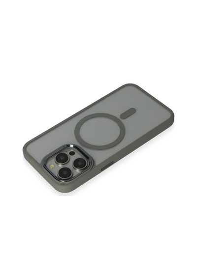 Apple Uyumlu iPhone 15 Pro Max Kılıf Room Magneticsafe Silikon - Gri 0.2M-Çok Renkli