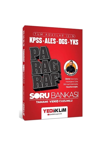 Yediiklim Kpss Ales Dgs Yks Paragraf Soru Bankası Video Çözümlü - Yusuf Bayraktar Yediiklim Yayınla