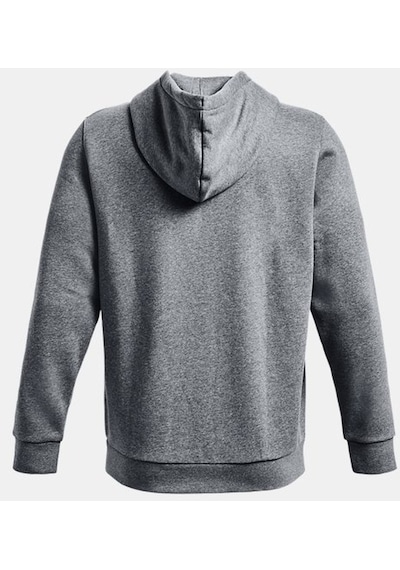 Under Armour Erkek UA Essential Fleece Tam Boy Fermuarlı Kapüşonlu Üst 1373881-012 Gri - Beyaz