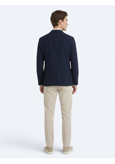 Kip Lacivert Çizgili Comfort Fit Ceket