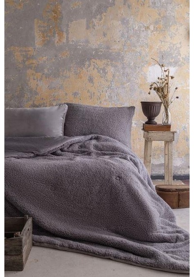 Apricitas Basic Softly Terracotta Tek Kişilik Yorgan Uyku Seti Gri