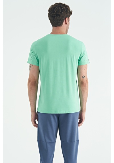 Air Jones Tommy Life Calvin Su Yeşili Basic Erkek T-shirt - 88245 SU YEŞİLİ