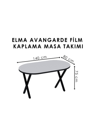 Elma Avangarde Mutfak Masa Film Kaplamalı 6 Kişilik Bej