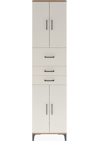Arges Dolap 5 Raflı Tek Çekmeceli 4 Kapaklı 60x30x243 Çam-aytaşı Atlas Çam