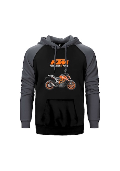 Ktm 1290 Super Duke R Gri Renk Reglan Kol Kapşonlu Sweatshirt Gri