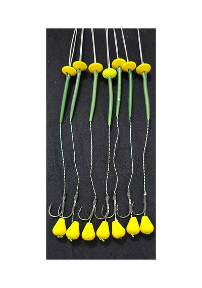 Yemleme Botu 12 Sarı Damla Rig Ve Boli Yüzen Model 12 Takım 2.3 No İnne İnnesi Büyük Boy