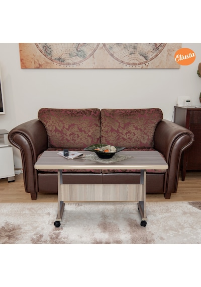 Eliusta_Ticaret Tekerlekli Mdf Masa Orta Sehpa Ofis Sehpası Yemek Masası