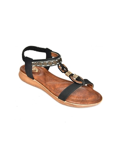 Fox Shoes S258016809 Siyah Alçak Tabanlı Kadın Sandalet Siyah