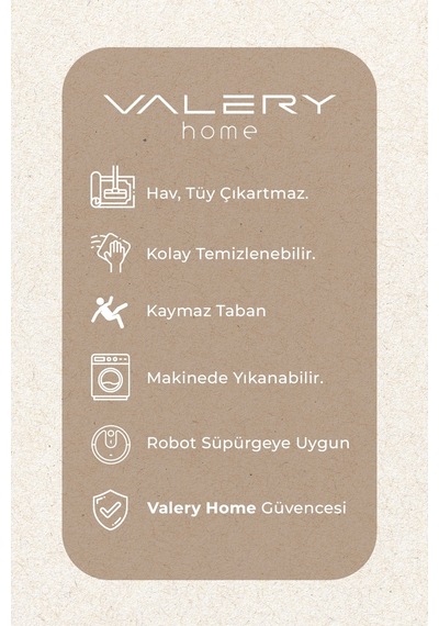 Violin Vl Makinada Yıkanabilir Dayanıklı Kaymaz Taban Antialerjik Halı Gri Z1001a Z1001 Gri