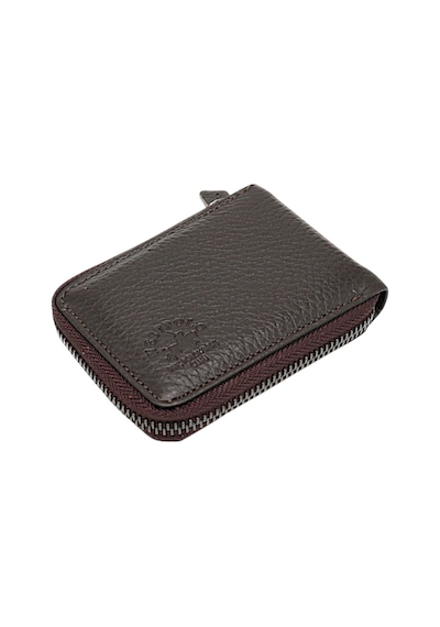 Westpolo Hakiki Deri Kağıt Para Ve Bol Şeffaf Kart Bölmeli, Fermuarlı Unisex Kartlık - 506kahverengi Kahverengi