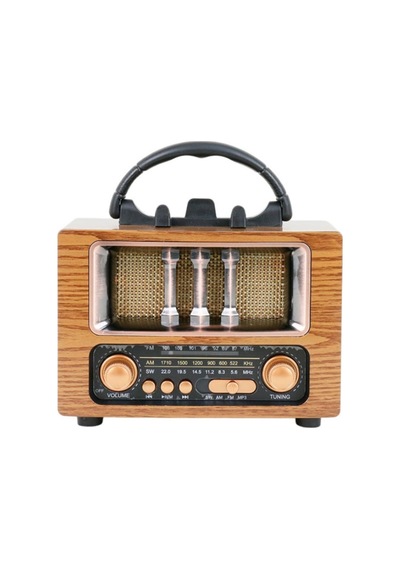 Nostaljik Radyo Şarjlı Bluetooth Hoparlör Taşınabilir Sd Kart Usb Girişli Mini Speaker