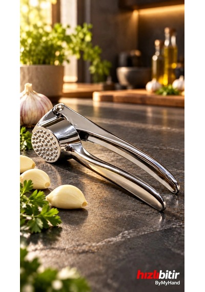 Bymyhand Metal Premium Sarımsak Ezici Öğütücü Gümüş
