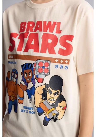 Defacto Brawl Stars New Regular Fıt Ekru Erkek Çocuk T-shirt G8946a8/er99