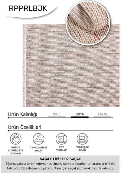 Parla-bej- Özel Ölçü- Oturma Odası, Koridor, Yatak Odası Halısı- Robot Süpürgeye Uyumlu-kolay Temizlenebilir