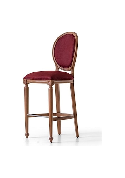 Madalyon Ahşap Bar Sandalyesi Ceviz