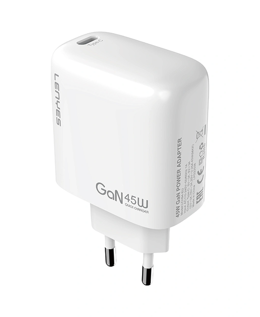 Lenyes Lch94 Type-c Gan Teknolojili Pd Hızlı Şarj Özellikli Şarj Başlığı 45w Beyaz