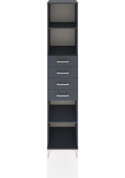 Hyperion Dolap 3 Raflı 4 Çekmeceli 44x44x221 Antrasit-antrasit Antrasit