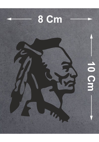 Savaşçı Son Mohikan Kızılderili Sticker - Kızıl Derili Yerli Sticker - Oto Araba Motosiklet Kask Sticker - 00219 10X8 Cm