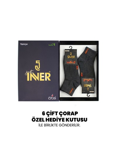 Just Inner Erkek 6 Lı Viskon Çorap Kışlık Termal Patik Esnek Ve Konforlu 12200 Antrasit Just Inner Erkek 6 Lı Viskon Çorap Kışlık Termal Patik Esnek Ve Konforlu 12200 Antrasit