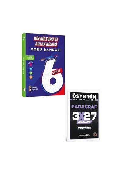 İsem 2027 6. Sınıf Din Kültürü Ve Ahlak Bilgisi Soru Bankası+ Evp Akademi Paragraf