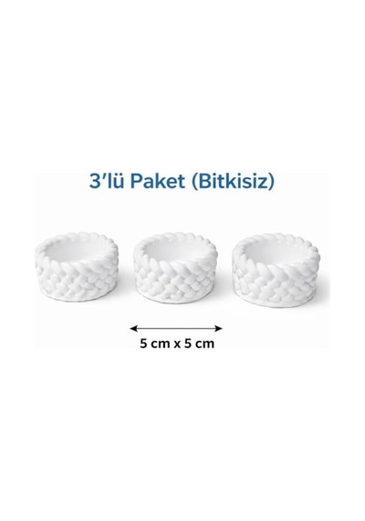 3 Lü Mini Saksı Seti 5 Cm El Yapımı Dekoratif Beton Saksı Küçük Sukulent Saksısı, Masa & Raf Dekoru, Modern Minimal Tasarım Bitki Dahil Değildir