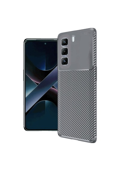 İnfinix Hot 50 4g Kılıf Auto Focus Karbon Kapak - Gri