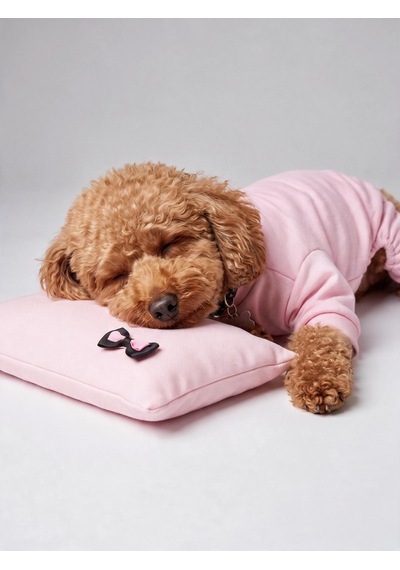 Pinkie Mouse Köpek Uyku Seti Pembe Kalın Penye Köpek Tulumu Ve Kurdele Detaylı Mini Yastık 2 Parça