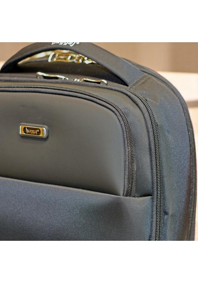 Orta Boy Laptop Gözlü Sert Kasalı Sırt Çantası Baggaj S24132 Siyah - Gri