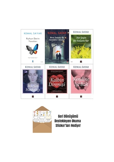 Kemal Sayar 6 Kitap Set Kendine İyi Bak Kalbin Direnişi + Okuma Sticker'ları